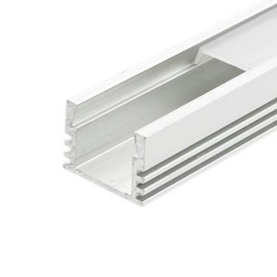 LED profil vysoký bez krytky, biely hliník 1m