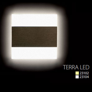 Schodové svietidlo štvorcové TERRA, studená biela, brúsené striebro