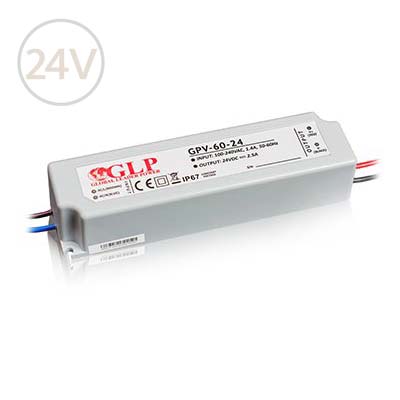 Vodeodolný napájací zdroj pre LED pásy 24V / 60W / 2.5A