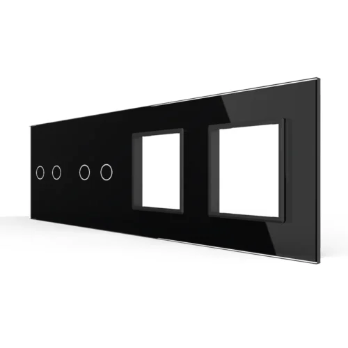 Livolo čierny sklenený panel 2C2/2SR-12