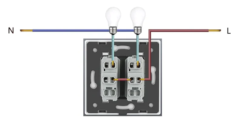 Schéma zapojenia mechanického lustrového vypínača - livolo