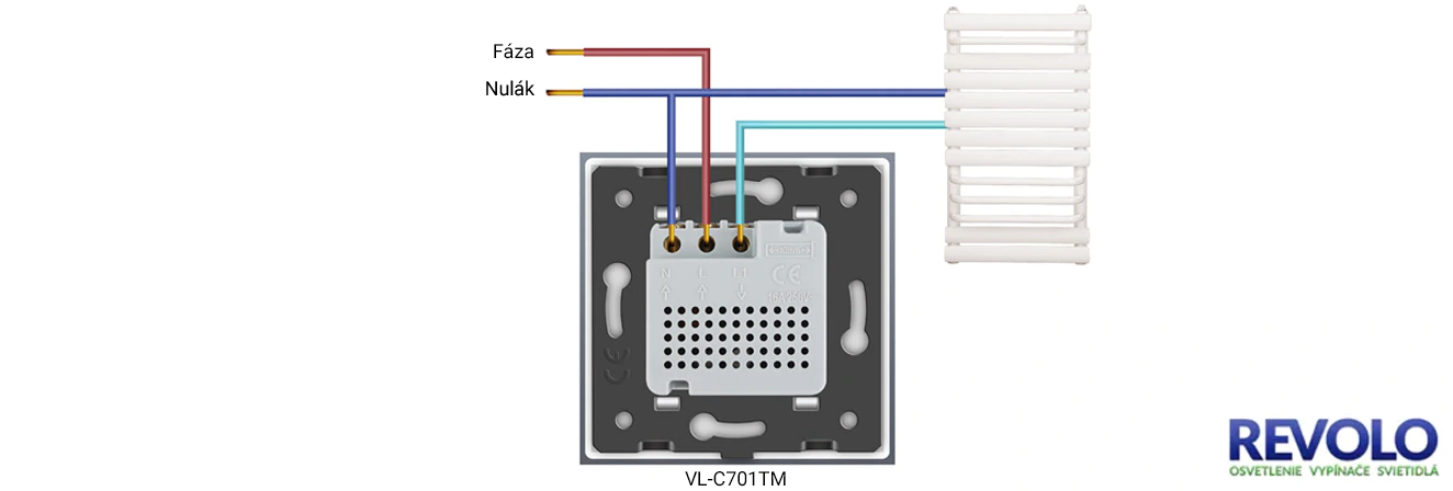 schéma zapojenia digitálneho termostatu Livolo
