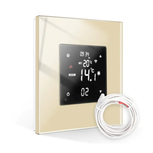 WiFi digitálny termostat s externou sondou - Zlatý