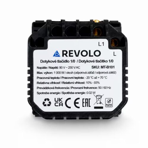 Revolo dotykové tlačidlo 1/0 230V - Modul – Obrázok 2