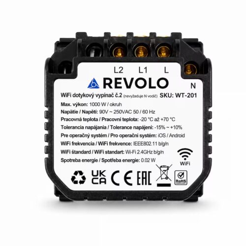 Revolo WiFi dotykový vypínač č.5 - Modul – Obrázok 2