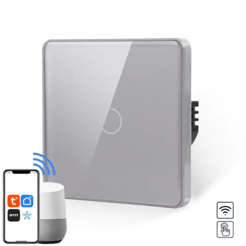 Revolo Touch WiFi dotykový vypínač č.1 (L+N) - Strieborný zaoblený