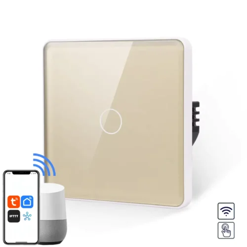 Revolo Touch WiFi dotykový vypínač č.1 (L+N) - Zlatý zaoblený