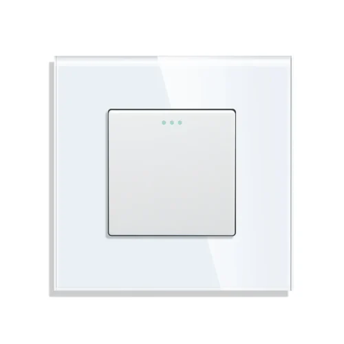 Revolo mechanický vypínač so skleneným rámom č.1 - Biely