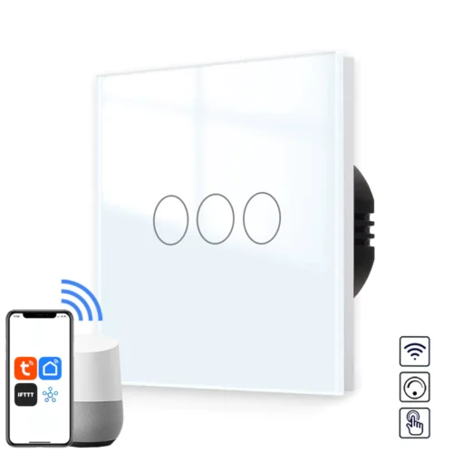 Revolo WiFi + Bluetooth dotykový stmievač č.5 (3 okruhy) - Biely