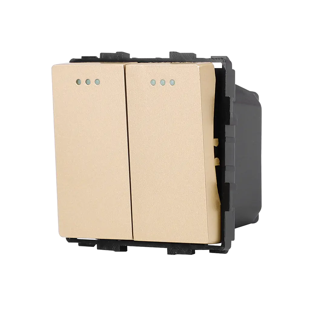 Mechanický schodioskový vypínač Revolo č.5B - Zlatý Revolo mechanický schodiskový vypínač č.5B - Zlatý modul