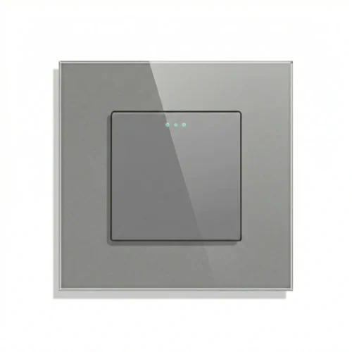 Mechanický sklenený vypínač Revolo č.1 - Sivý