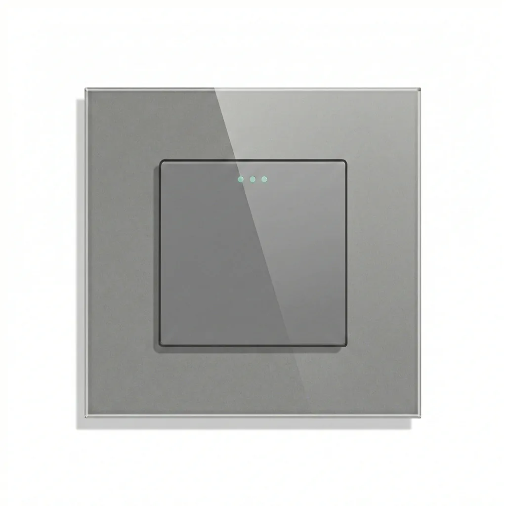 Mechanický sklenený vypínač Revolo č.1 - Sivý Mechanický sklenený vypínač Revolo č.1 - Sivý