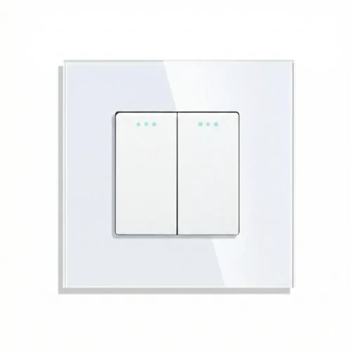 Revolo mechanický sklenený vypínač č.5 - Biely