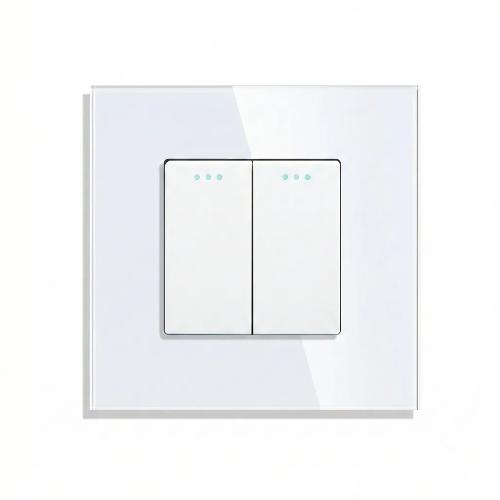 Mechanický sklenený vypínač Revolo č.5 - Biely Revolo mechanický sklenený vypínač č.5 - Biely