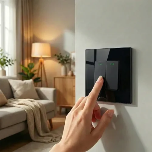 Revolo mechanický sklenený vypínač č.5 - Čierny – Obrázok 2