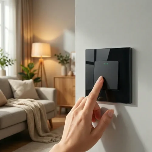 Revolo mechanický schodiskový vypínač č.6/č.7 - Čierny modul