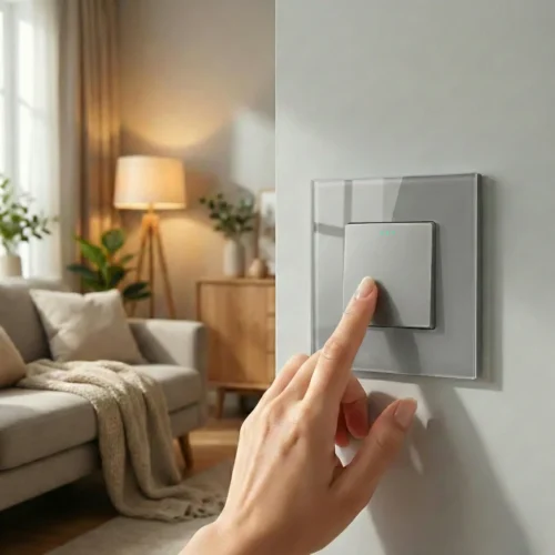 Revolo mechanický schodiskový vypínač č.6/č.7 - Sivý modul