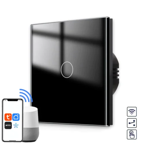 Revolo WiFi + Bluetooth hlavný schodiskový vypínač č.6 - Čierny